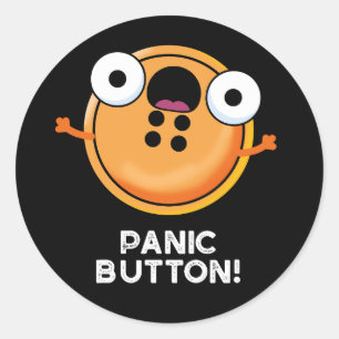 Panic Button Funny Sewing Puff Dark BG Runder Aufkleber