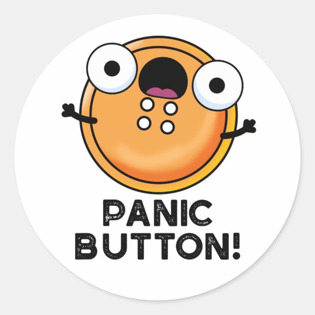 Panic Button Funny Sewing Puff Runder Aufkleber (Vorderseite)