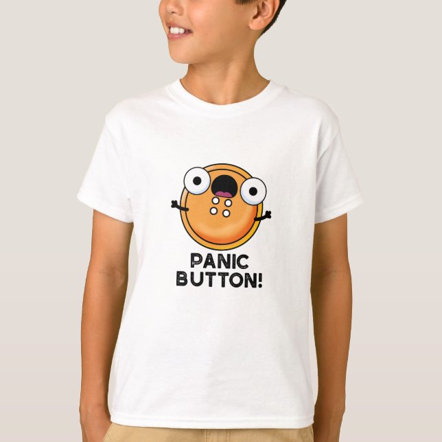 Panic Button Funny Sewing Puff T-Shirt (Vorderseite)