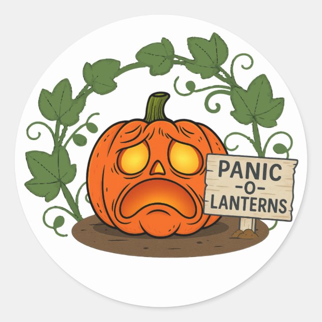 Panic-O-Laternen-Aufkleber Runder Aufkleber (Vorderseite)