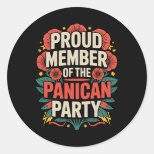 Panican Party Floral Anti Trump politischer Protes Runder Aufkleber