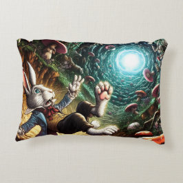 Panicked Bunny Falling Down The Rabbit Hole Dekokissen