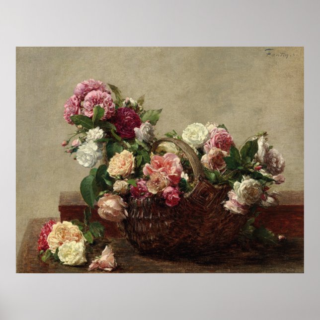 Panier de Rose - Henri Fantin-Latour Poster (Vorne)
