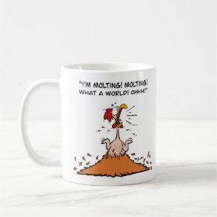 Panik beim Molken von Hühnern Kaffeetasse