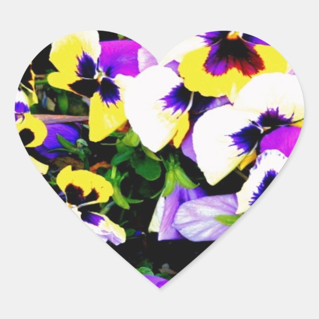 Panik-Blume Herz-Aufkleber (Vorderseite)