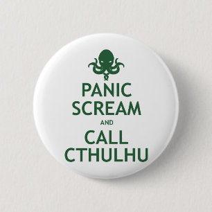 Panik-Schrei und Anruf Cthulhu Button