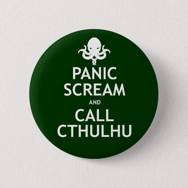 Panik-Schrei und Anruf Cthulhu Button (Vorderseite)