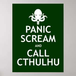 Panik-Schrei und Anruf Cthulhu Poster