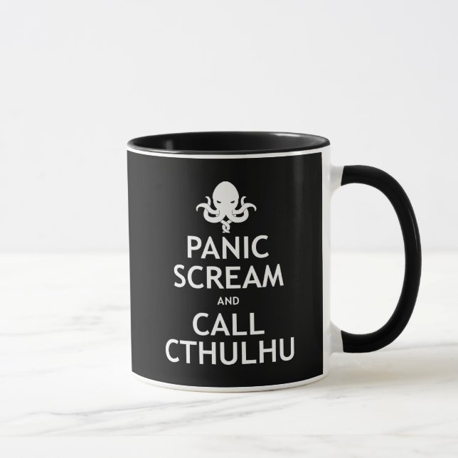Panik-Schrei und Anruf Cthulhu Tasse (Rechts)