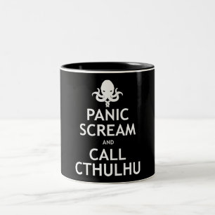 Panik-Schrei und Anruf Cthulhu Zweifarbige Tasse