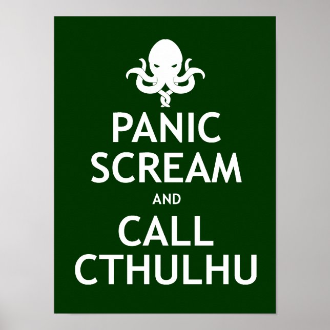 Panik schreien und Cthulhu anrufen Poster (Vorne)