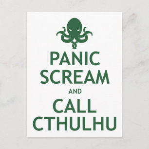 Panik schreien und Cthulhu anrufen Postkarte
