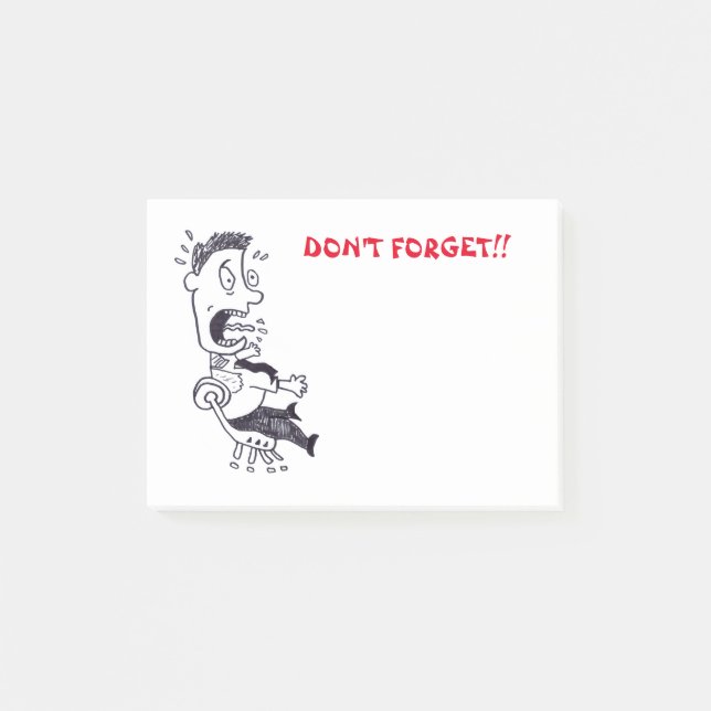 Panikmann Vergiss nicht Post-it Klebezettel (Vorderseite)