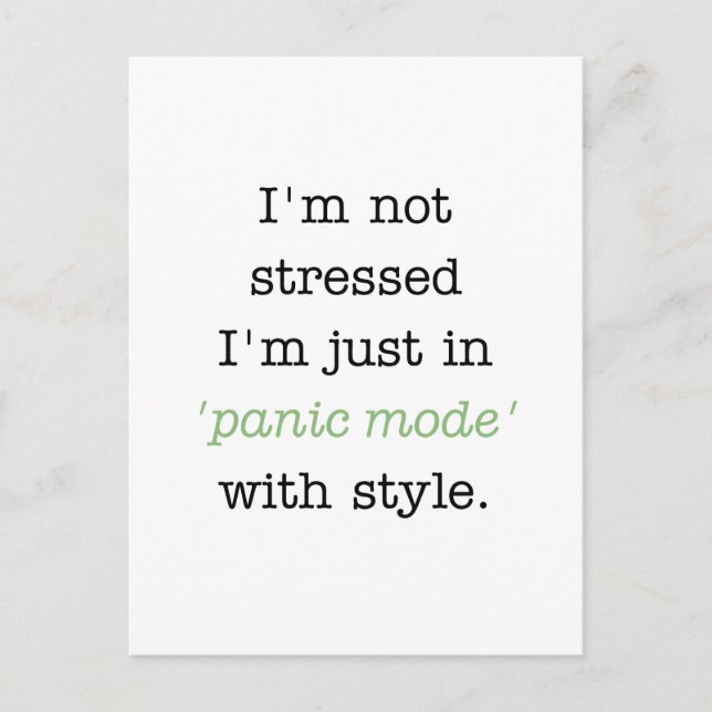 Panikmodus im Stil Postkarte (Vorderseite)