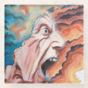 Panikwellen Ölmalerei Glasuntersetzer