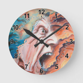 Panikwellen Ölmalerei Runde Wanduhr
