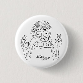 panische Cartoonfigur Button