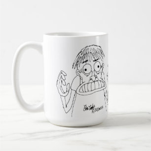 panische Cartoonfigur Kaffeetasse