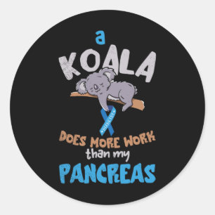 Pankreas Fun Koala Pankreas Diabetes Bewusstsein D Runder Aufkleber
