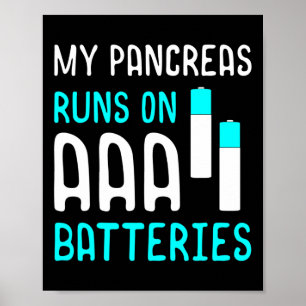 Pankreas Runs Diabetiker Fun T1d Typ 1 Diabetes AW Poster