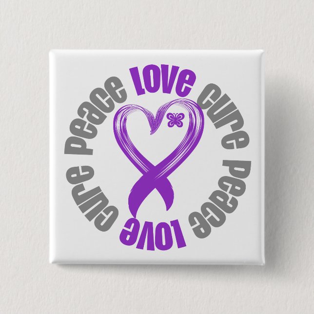 Pankreaskrebs Liebe heilen Ribbon Button (Vorderseite)