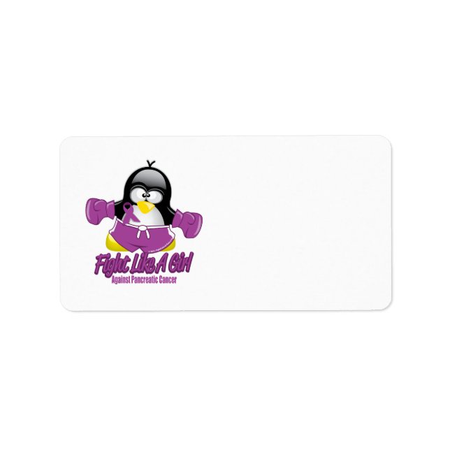 Pankreatische Krebsbekämpfung Pinguin Adressaufkleber (Vorne)