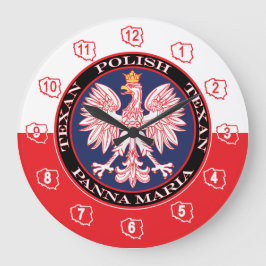 Panna Maria Round Polish Texan Große Wanduhr