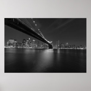 Panoram Schwarz Weiß New York City Skyline Poster