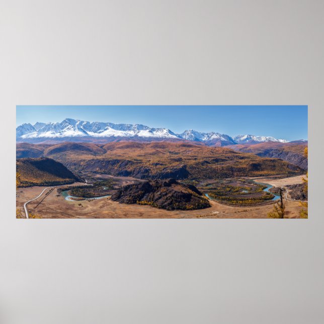 Panorama Altai Mountains and Chuya River. Altai. Poster (Vorne)