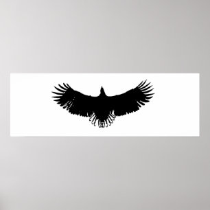 Panorama American Eagle Silhouette Poster Print