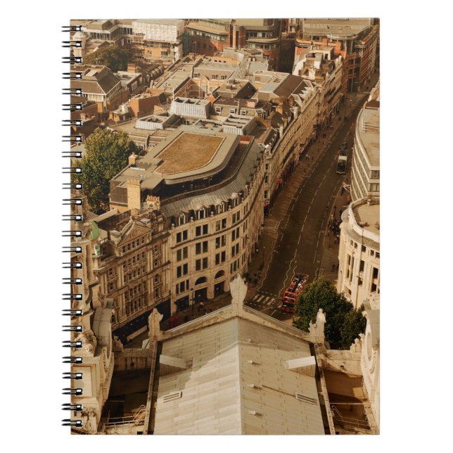 Panorama auf die Londoner Dachterrasse mit Stadtar Notizblock (Vorderseite)