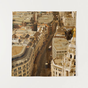 Panorama auf die Londoner Dachterrasse mit Stadtar Wandteppich