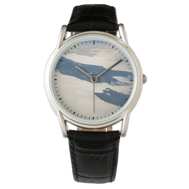 Panorama aus dem Weltraum Highlight Koch Straße Armbanduhr (Vorderseite)