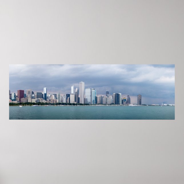Panorama Chicago Skyline Pictures Poster (Vorne)
