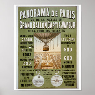 Panorama de Paris Vintage Reiseplaner Poster