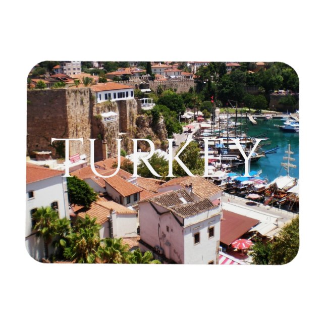 Panorama der alten Stadt Kaleici von Antalya Magnet (Horizontal)