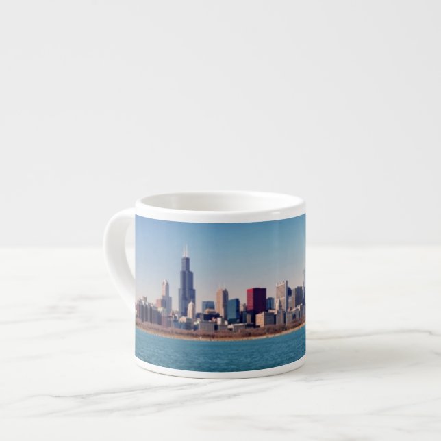 Panorama der Chicago-Skyline Espressotasse (Vorderseite Links)