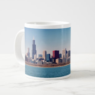 Panorama der Chicago-Skyline Jumbo-Tasse