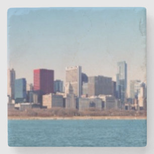 Panorama der Chicago-Skyline Steinuntersetzer