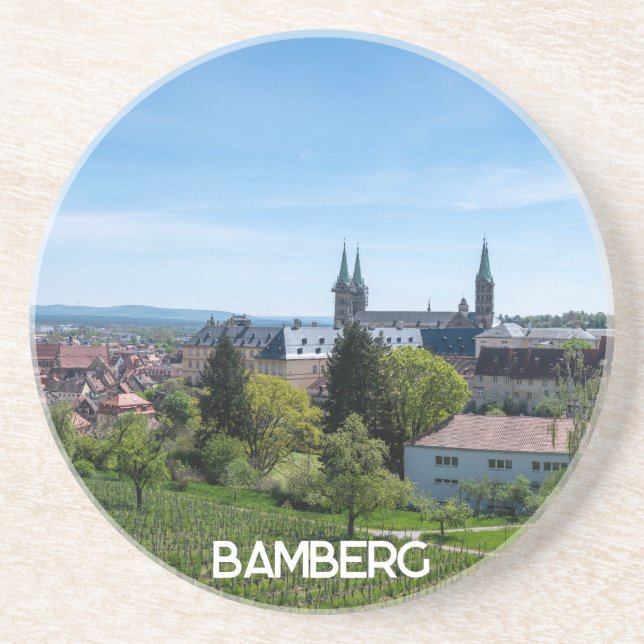 Panorama der historischen Altstadt von Bamberg, De Getränkeuntersetzer (Vorne)