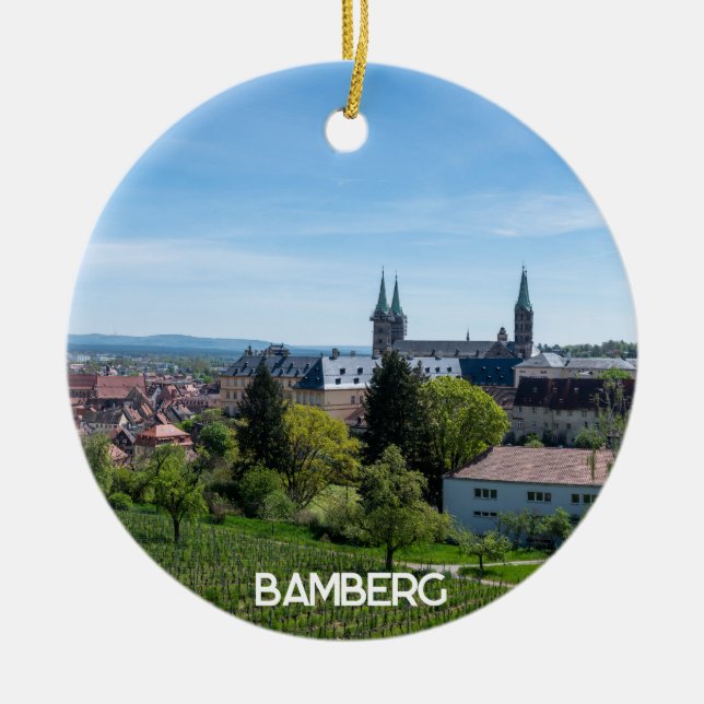 Panorama der historischen Altstadt von Bamberg, De Keramik Ornament (Vorne)
