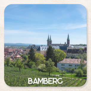 Panorama der historischen Altstadt von Bamberg, De Rechteckiger Pappuntersetzer