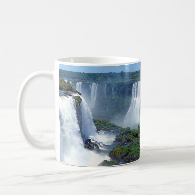 Panorama der Iguazu Wasserfälle von Brasilien Kaffeetasse (Links)