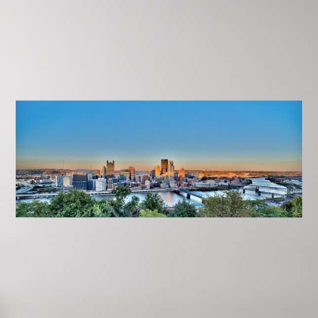 Panorama der Innenstadt von Pittsburg Poster (Vorne)