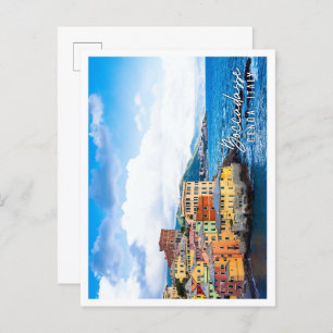Panorama der Marina Boccadasse in Genua Italien Postkarte