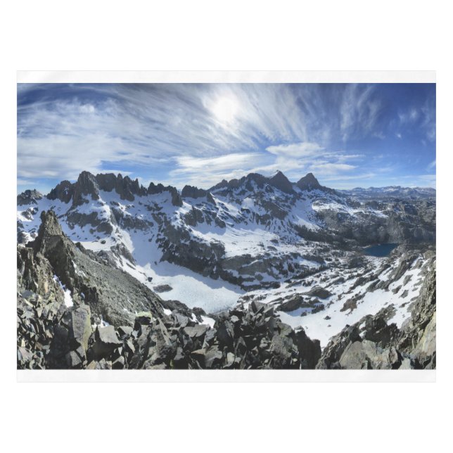 Panorama der Minarets und des Iceberger Sees - Sie Tischdecke (Vorderseite (Horizontal))