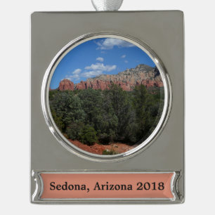 Panorama der Roten Felsen in Sedona Arizona Banner-Ornament Silber