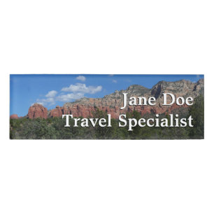 Panorama der Roten Felsen in Sedona Arizona Namenschild