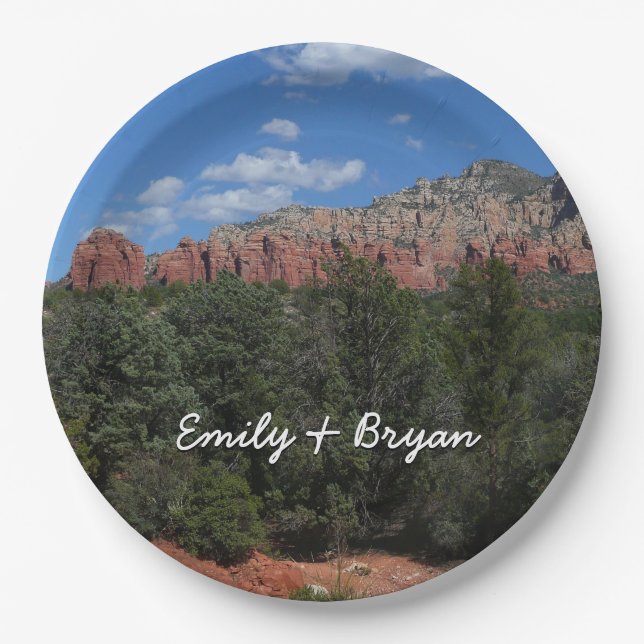 Panorama der Roten Felsen in Sedona Arizona Pappteller (Vorderseite)