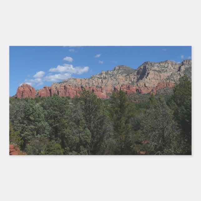 Panorama der Roten Felsen in Sedona Arizona Rechteckiger Aufkleber (Vorderseite)